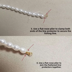 Detailed view of U-shape wire guard protector assembly for DIY pearl jewelry making