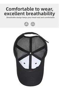 Detail of breathable mesh baseball cap showing interior lining and ventilation structure