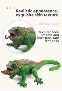 Solid lizard model with detailed skin texture, rounded edges and realistic green finish