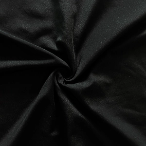 Macro shot of smooth black textile fabric with a glossy sheen and elegant drapes