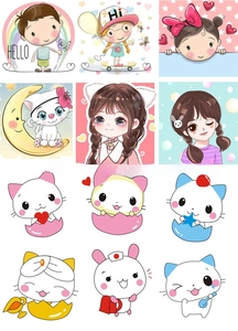 Detail view of 12 assorted cartoon characters for 8mm DIY bracelet and jewelry making