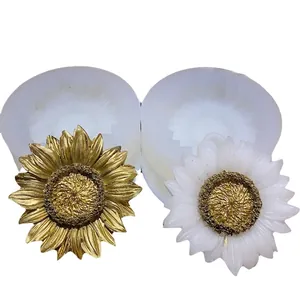 3D sunflower silicone mold for resin casting and chocolate baking crafts with petal textures