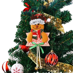 Festlicher Rentier Weihnachtsbaumanhänger aus Plüsch mit Feliz Navidad Schild