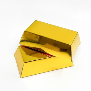 Boîtes à bonbons en forme de lingot d'or avec finition métallique brillante pour fêtes