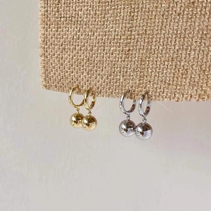 Minimalistische S925 Sterling Silber Kugel-Ohrringe in Gold- und Silberoptik