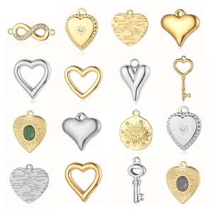 Heart And Infinity Symbol Pendant Stainless Steel DIY Jewelry Making Accessory French Retro Vintage Style For Women