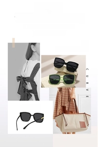 Detail view of square oversized sunglasses featuring metal accents and diverse color options