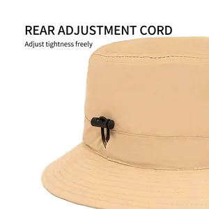 Cappello a secchiello regolabile ultrasottile kaki per protezione solare e anti-UV