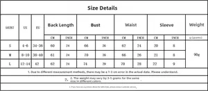 Detailed size chart for lace lingerie dress featuring measurements for S, M, and L sizes