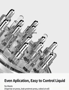 Scalp applicator comb with metal rolling balls and liquid discharge press system