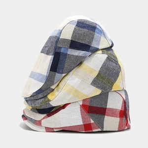 Vintage Plaid Flat Cap Cotton Breathable Newsboy Ivy Hat Retro British Style Adjustable For Men Women
