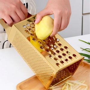 Stainless Steel Multi-Sided Box Grater Four-Sided Shredder Slicer For Vegetable Cheese Kitchen Tool Portable Handle