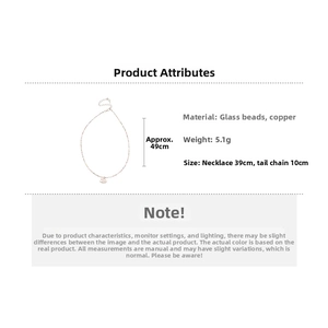 Vue détaillée du collier en perles de cristal avec pendentif poney et dimensions