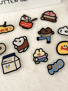 Cartoon Cute Plush Embroidery Brooch Pins For Bags Clothes Decoration Animal Pattern Embroidered Badge Pendant Accessory