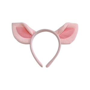 Cute pink plush pig ears headband for girls and women perfect for travel photography props