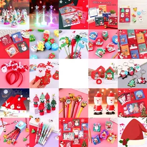 Christmas Stationery Notebook Pencils Eraser Ruler Plastic Paper Santa Snowman Pattern Holiday Party Favors Kids Students
