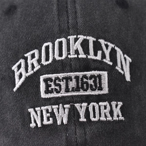 Casquette baseball Brooklyn délavée classique avec broderie 1631 New York en relief