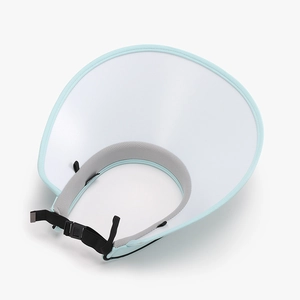 Women's light blue ice silk sun hat with wide brim and adjustable strap for outdoors