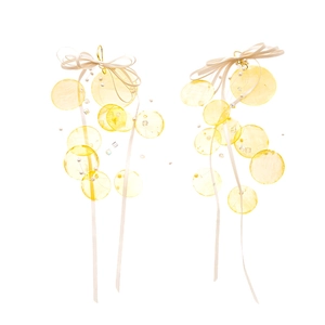Elegant yellow butterfly bow pearl long drop earrings for a sweet seaside vacation look