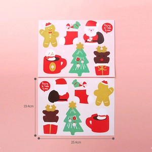 Cartes de décoration sucettes de Noël avec motifs Père Noël et renne en lot de 2