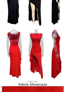 Detail view of ruching on sleeveless high slit dress showing fabric texture and fit