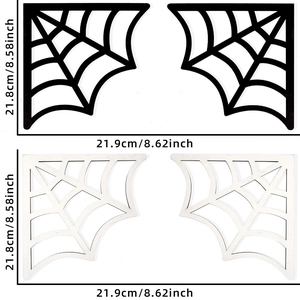 Set of black and white Halloween spider web wooden door frame corner decorations