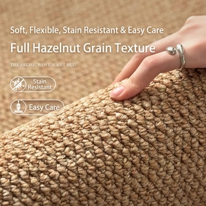 Oatmeal woven sisal-style rug with textured hazelnut grain surface for home decor