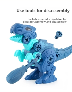 Kids DIY take-apart dinosaur toy with plastic screwdriver for educational puzzle building