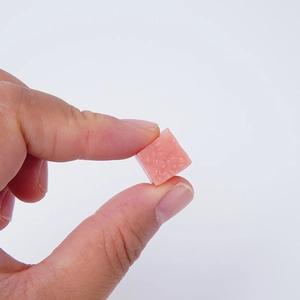 Mini dés de jambon en PVC rose pour maisons de poupées et accessoires de cuisine
