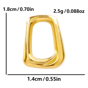 Polished gold 304 stainless steel hollow rectangular pendant for DIY jewelry making