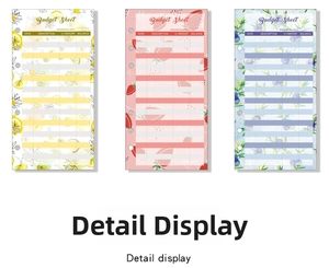 Detailed six-hole A6 budget sheets with lemon, strawberry and berry fruit patterns