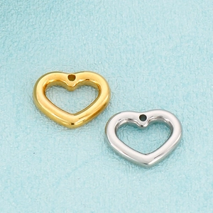 Polished gold and silver heart-shaped pendants for DIY jewelry and earring crafts