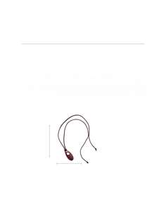 Detail showing acrylic heart pendant size with leather cord necklace measurement info
