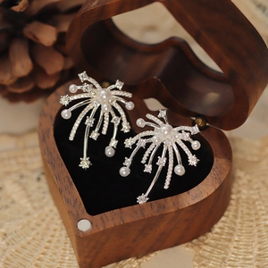 Feuerwerk Sternschliff Künstliche Perlenohrringe Mit 925 Sterling Silber Ohrstecker Zirkonia Eleganter Schmuck Für Damen