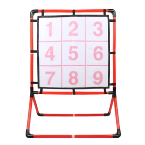 Outdoor grid throwing target game set with red frame and numbered nylon target cloth