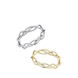 Bague Tressée Ajourée En Argent Sterling 925 Pour Femmes Bijoux De Doigt Torsadés Géométriques Irréguliers Minimalistes