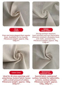 Detailed comparison of four linen and polyester fabric textures for Christmas cushion covers