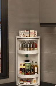 Étagère à épices pivotante à 3 niveaux pour cuisine avec rotation de 360 degrés