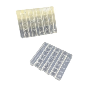 Transparent silicone nail art molds with diverse 3D bow and ribbon relief patterns