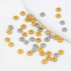 Flower-shaped 18K gold and silver plated spacers for DIY jewelry making and beading