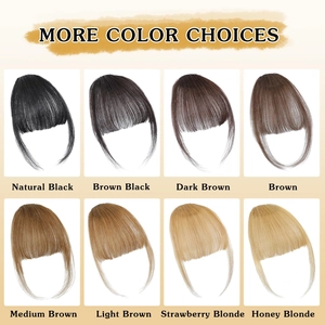Natural air bangs hairpiece available in eight different realistic colors for women