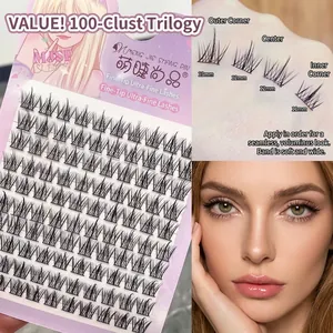 Faux cils individuels en épi de blé 10 rangées naturels et épais de 11 à 13 mm