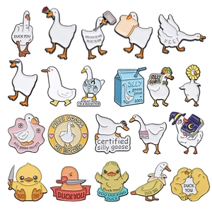 Funny Cartoon Duck Goose Enamel Pins Zinc Alloy Metal Brooch Badges For Backpack Clothes Hats Novelty Jewelry Gifts