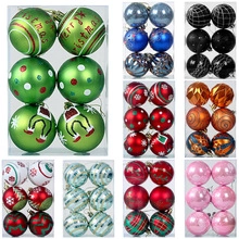 Detail view of 8cm foam Christmas balls with diverse patterns and festive theme graphics