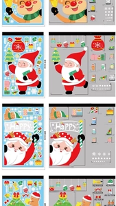 Spécifications détaillées des tailles pour stickers de Noël avec Père Noël et renne
