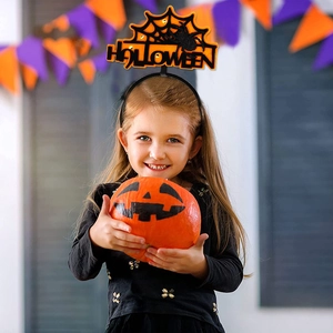 Halloween headband with spider web and pumpkin decor for kids party accessories