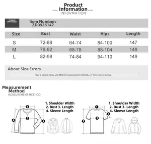 Size guide with measurements for S, M, L for square neck side slit summer maxi dress
