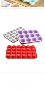 Detail of food-grade silicone muffin pan showing temperature range from -40 to 230 degrees