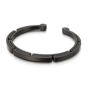 Minimalist Geometric Segmented Cuff Bracelet 316L Stainless Steel Open Bangle Fashion Jewelry For Men Women