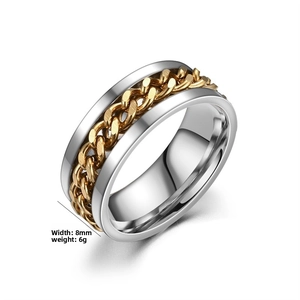 Detail shot showing 8mm width and 6g weight of titanium steel spinner chain ring